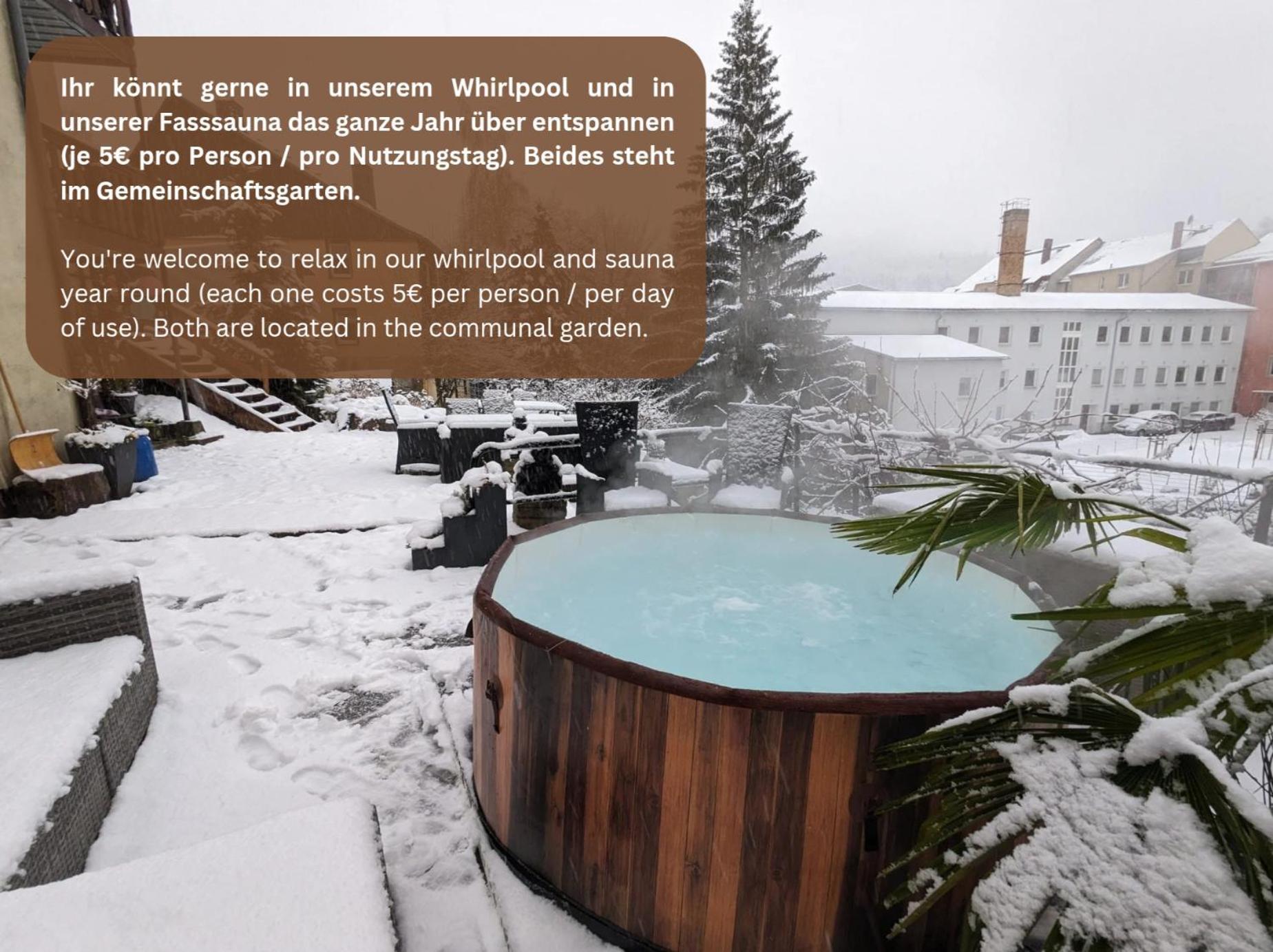 Famzi - Urlaubsmagie - Familienwohnung Mit Gemeinschaftsgarten, -Sauna & -Pool Sebnitz Exterior foto